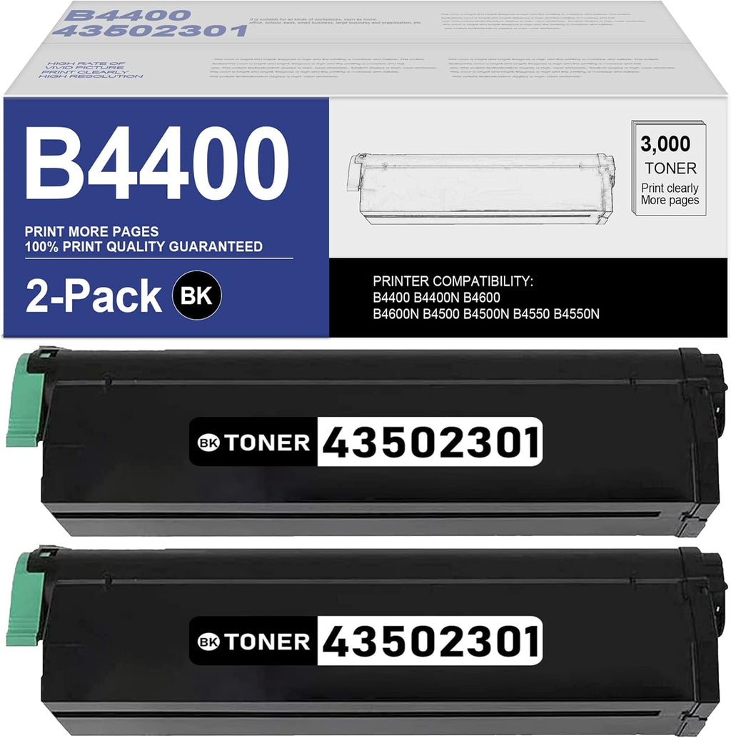 Black 2-Pack Toner Cartridge for OKI Printer S6206