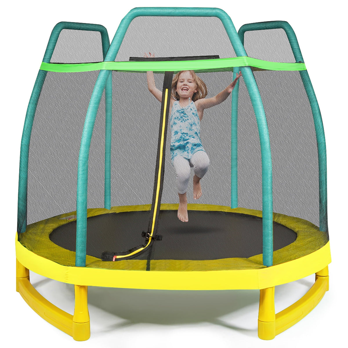 7FT Kids Trampoline with Safety Enclosure Net I36074