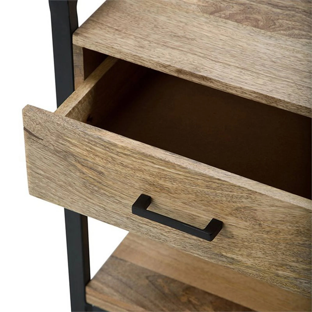 Solid Mango Hardwood & Metal End Table R107210
