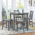 5 Piece Counter Height Dining Table Set with 4 Upholstered Chairs, Dove Gray W279