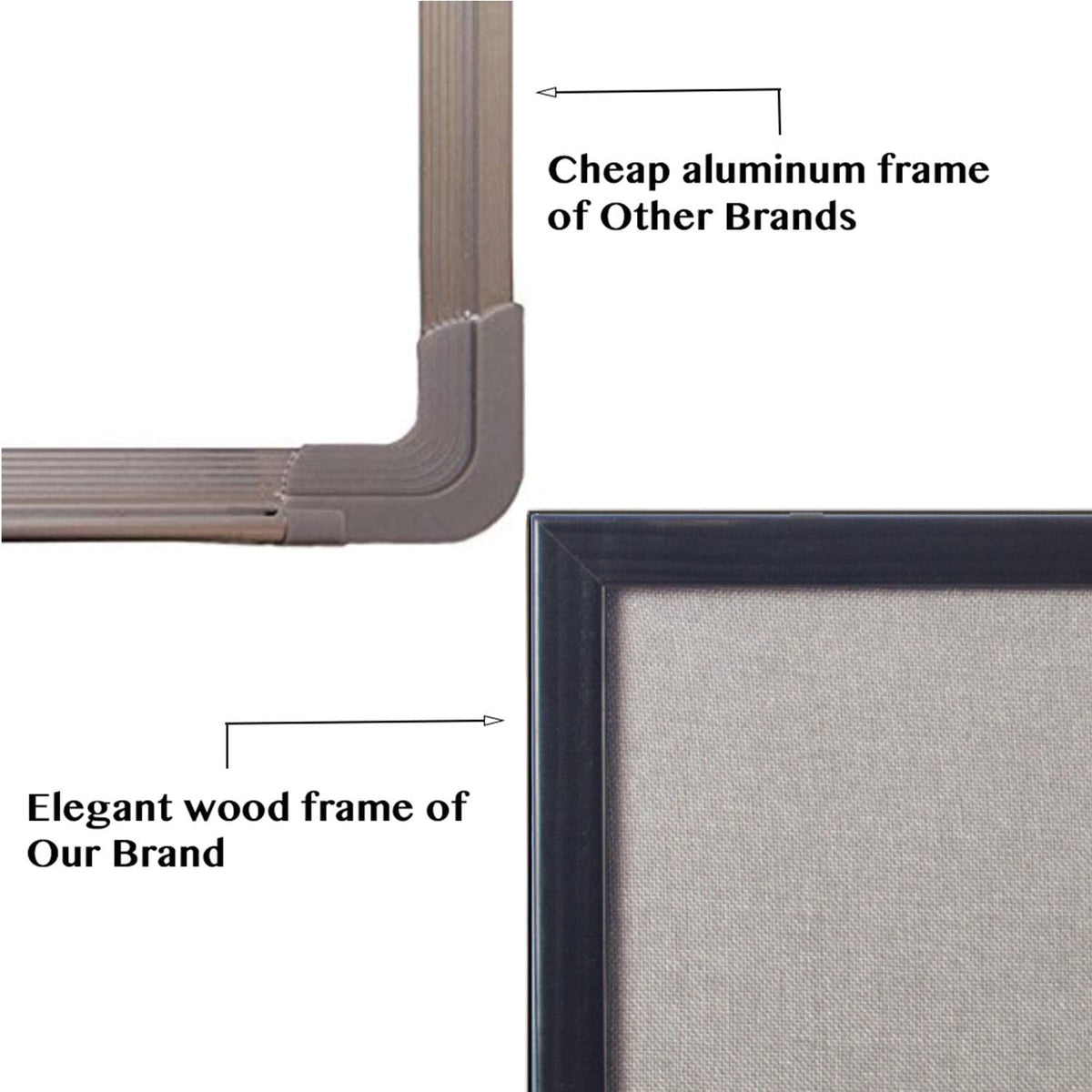 Wood Framed Canvas Bulletin Board 36x24'' H1011