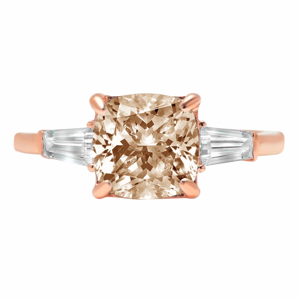 3 Stone Champagne Simulated Diamond Ring W293280