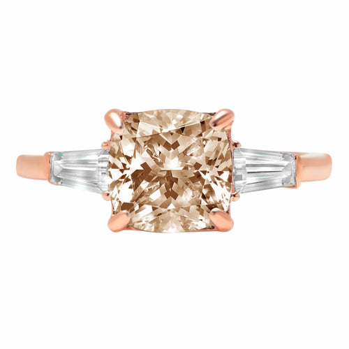 3 Stone Champagne Simulated Diamond Ring W293280
