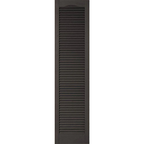 18 inchw x 78 inchh Vinyl Cathedral Top Louver Shutters with Shutter-Loks P612792