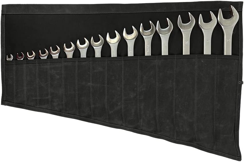Waxed Canvas Tool Roll 15 Pockets Charcoal Black Pack of 2 H955