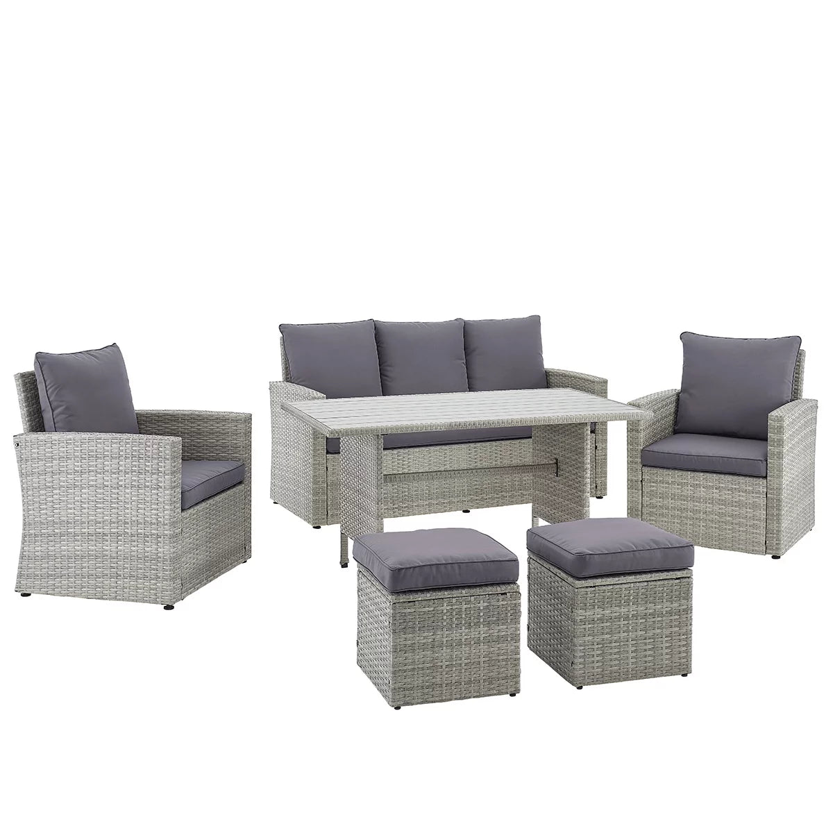 6 Pcs Outdoor Patio Dining Set 7 Seats Cushioned S1804