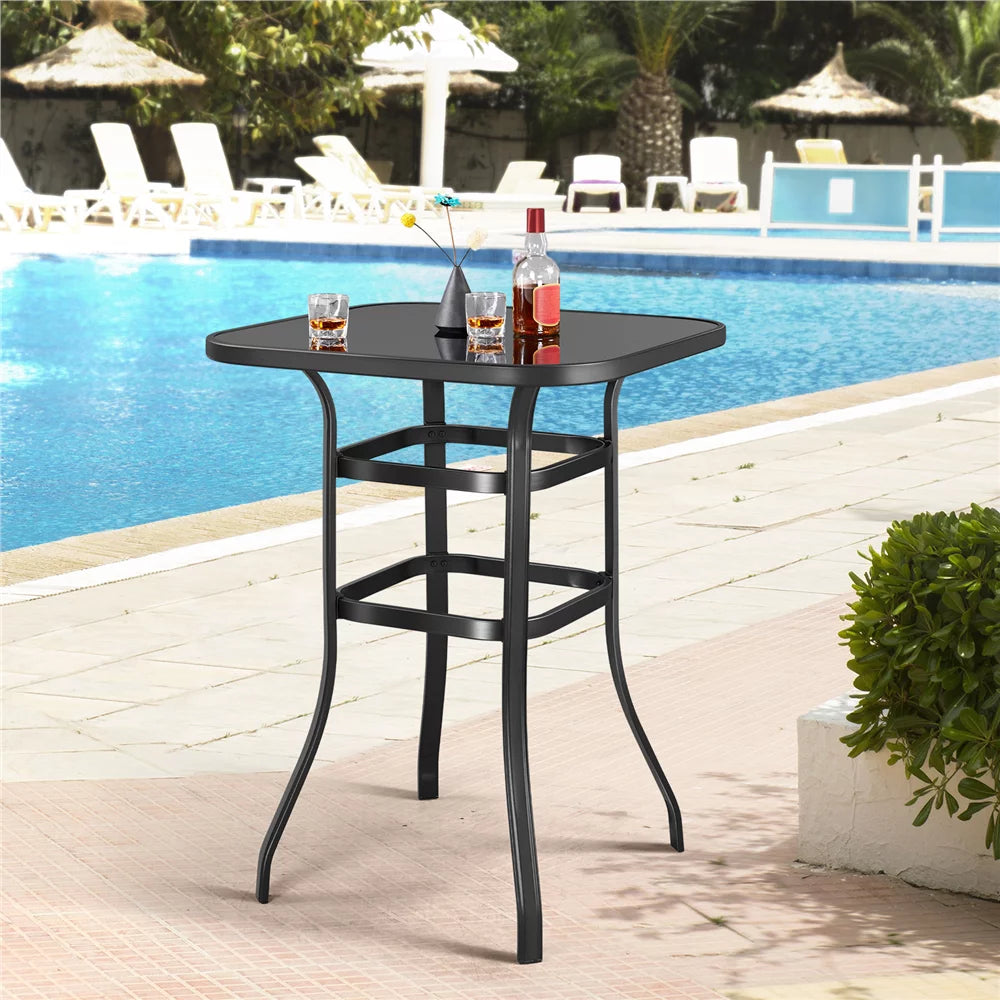 Black Square Metal Bistro Table I2077