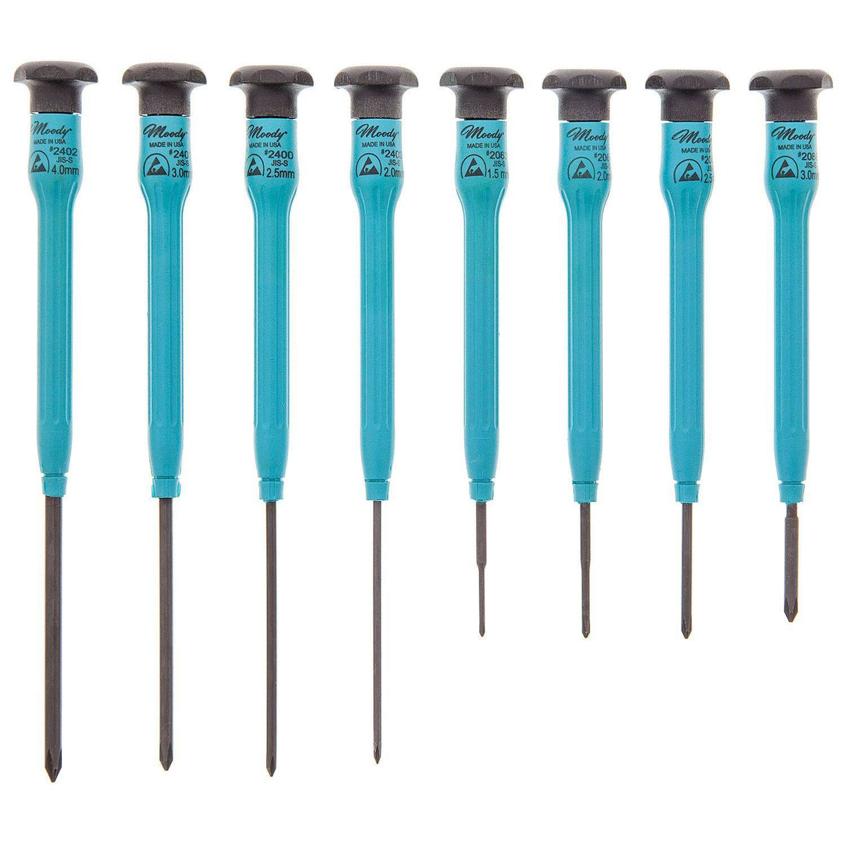 8 pc. JIS-Type S Screwdriver Set with Fixed ESD-Safe Handles L2435