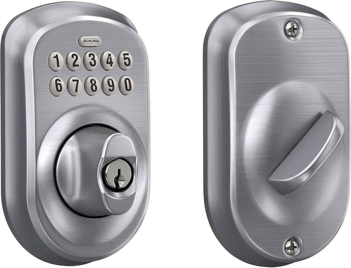 Keypad Deadbolt Electronic Keyless Entry Lock Bright Brass J657178