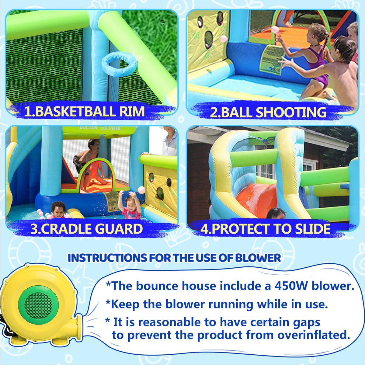 Inflatable Water Park Bounce House with Blower W366