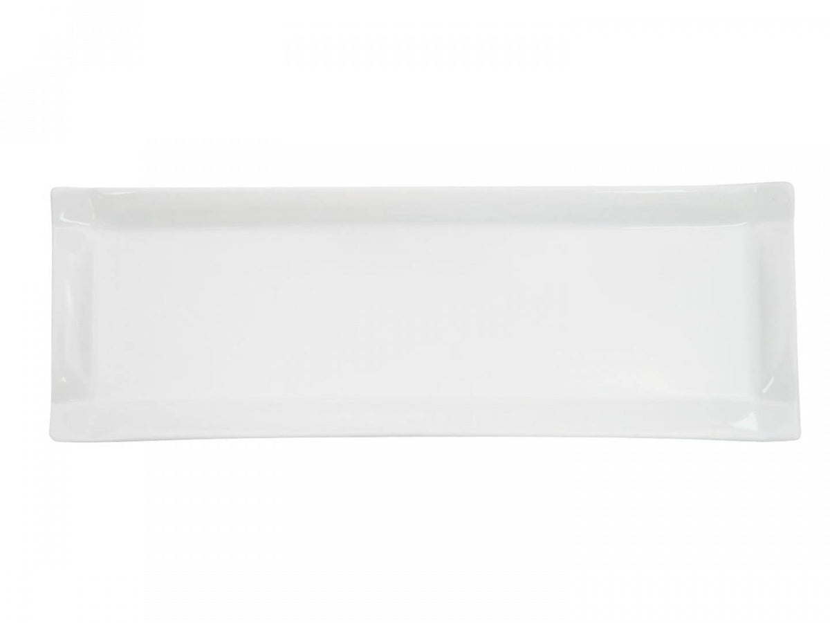 Super White Porcelain Rectangular Platter, 16-inch by 5-1/2-Inch, Box of 12 O6150