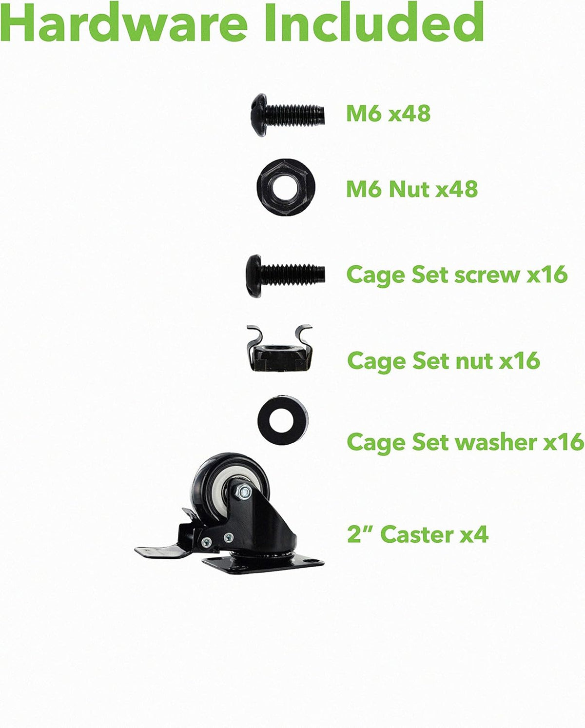 22U 4-Post Open Frame Server Network Rack with Casters Black V24411