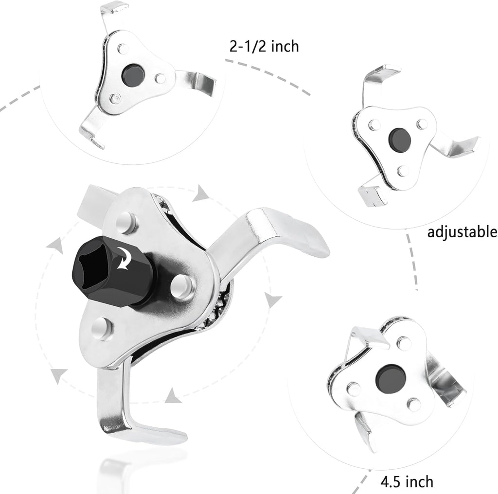 3 Jaw 2 Way Adjustable Oil Filter Wrench Tool D8801