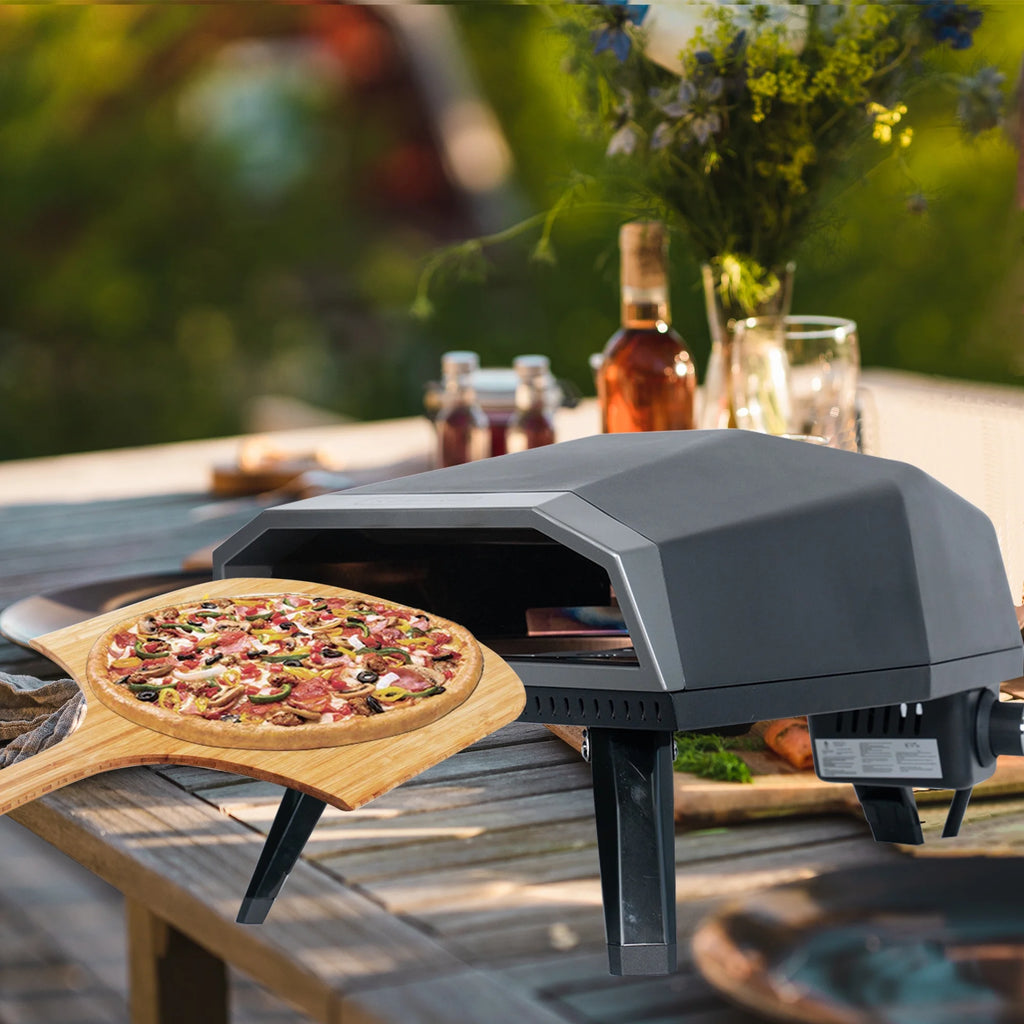 Portable Gas Propane Pizza Oven with Pizza Peel, 13 Pizza Stone, Pizza Cutter & Carry P601