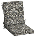 Black Damask Outdoor Dining Chair Cushion 20 x 20 A21994