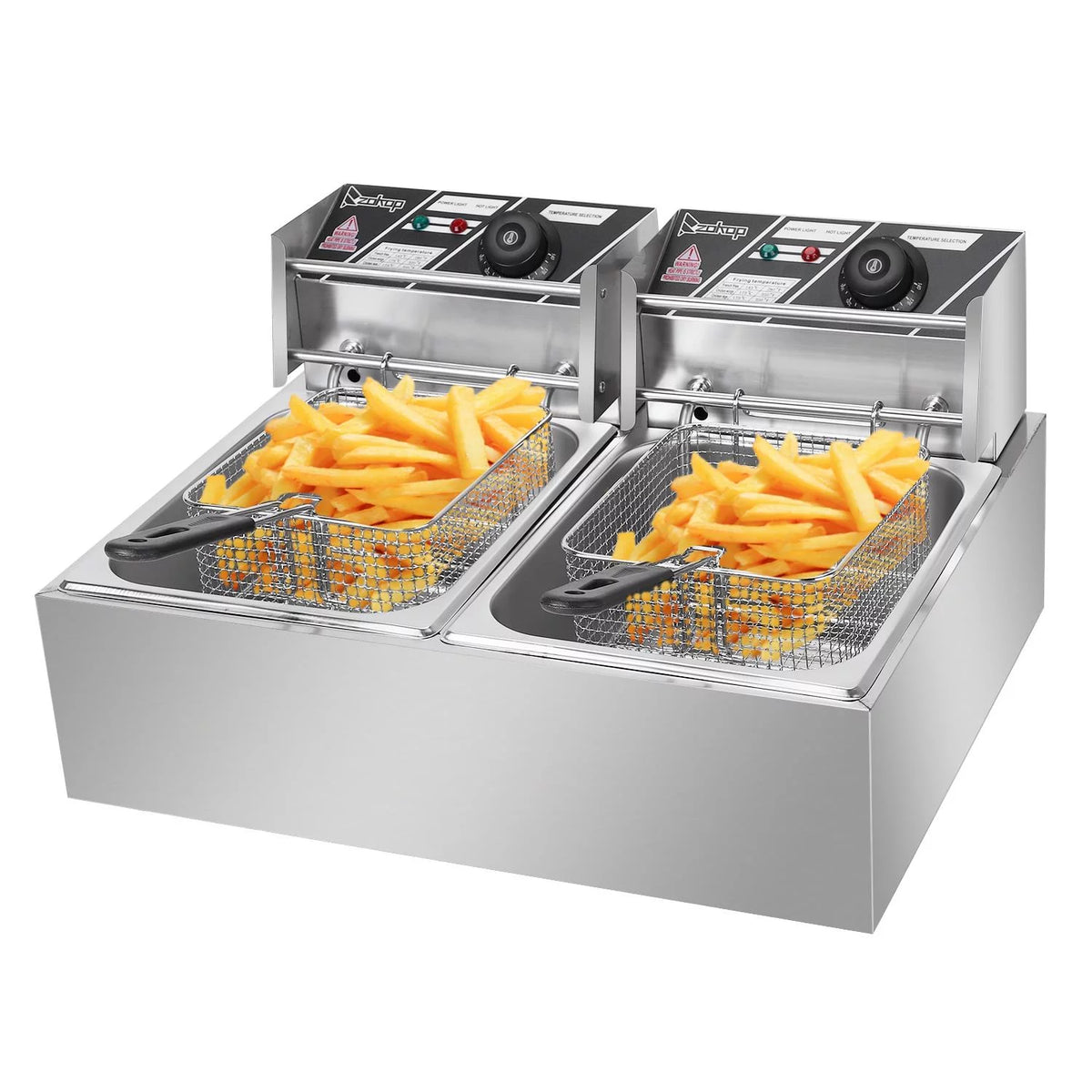 5000W 12.7Qt Stainless Steel Deep Fryer with Removable Basket S344