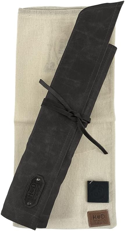 Waxed Canvas Tool Roll 15 Pockets Charcoal Black Pack of 2 H955
