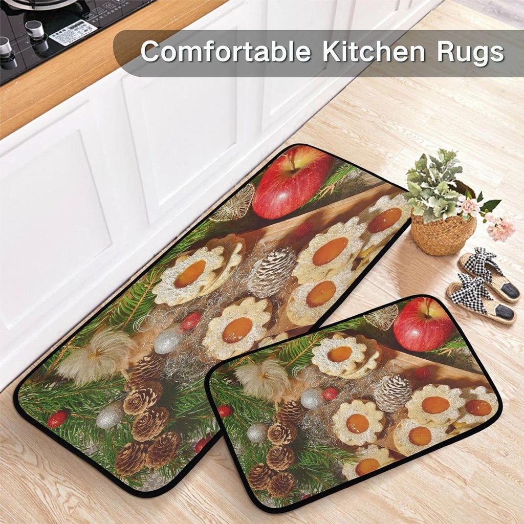 Gingersnap Kitchen Mats Set of 2 Non Slip Anti Fatigue Floor Runner Rug U4709