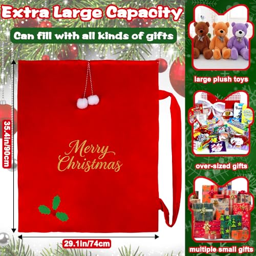 Large Velvet Christmas Santa Bags with Drawstring G8999
