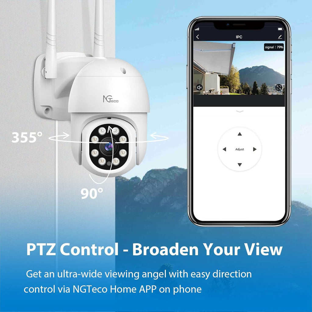 2K WiFi Security Camera with Spotlight Night Vision N806393