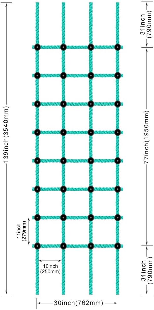 100% Nylon Climbing Cargo Net, 30 x 108 T280