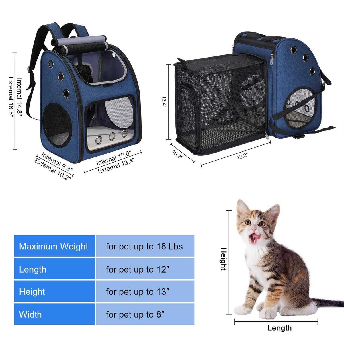Expandable Pet Carrier Backpack V6861