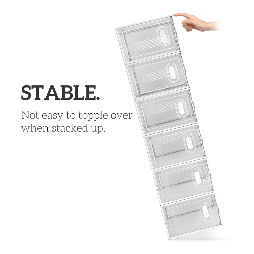 White Stackable Plastic Lidded Storage Boxes P99342