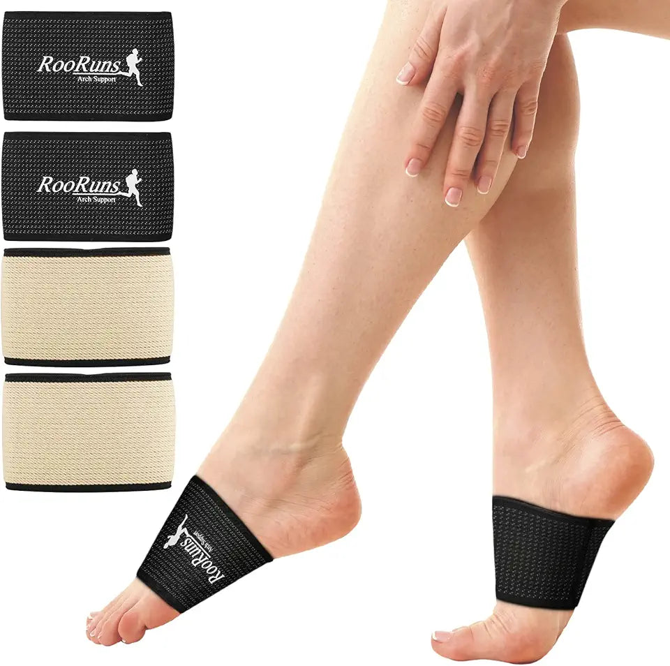 Copper Arch Support Sleeves Compression Foot Wrap 2 Pairs G5969