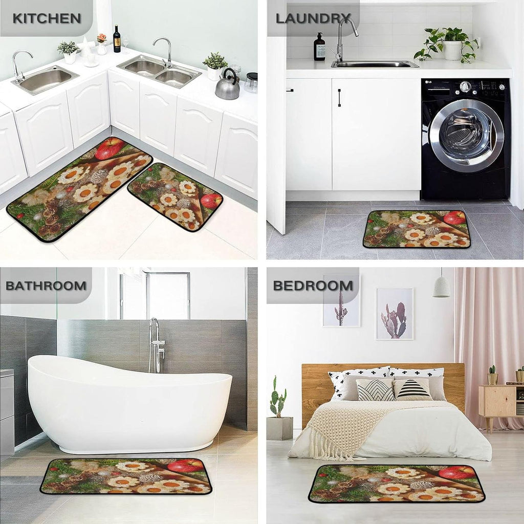 Gingersnap Kitchen Mats Set of 2 Non Slip Anti Fatigue Floor Runner Rug U4709