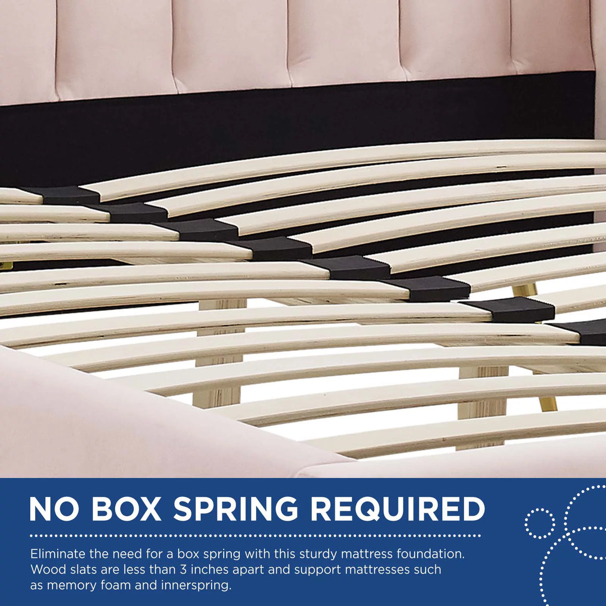 Queen Size Velvet Platform Bed Frame D607