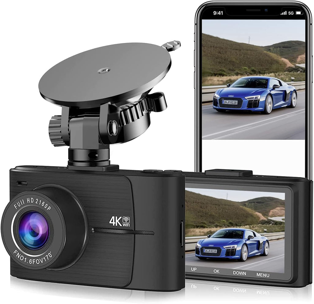 4K Dash Cam with WiFi, 3" IPS Screen, 170° Wide Angle, Parking Monitor Z37043