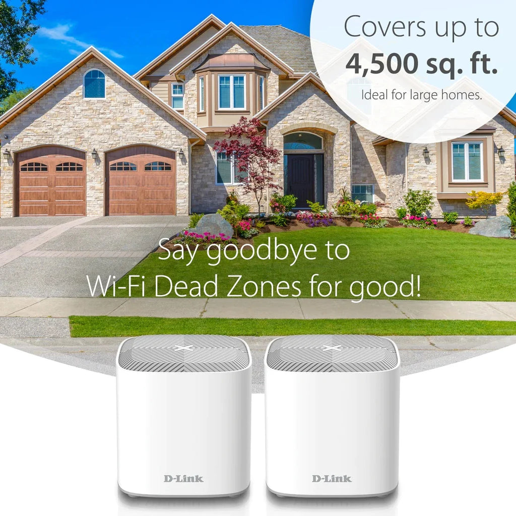 AX1800 Wi-Fi 6 Whole Home Mesh System 2-Pack White H28332