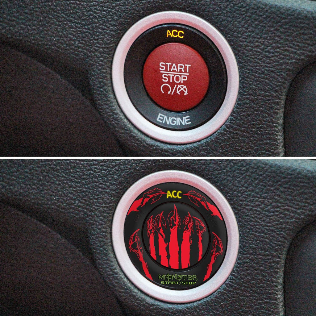 Engine Start Stop Button Overlay Ruby Red Sticker Emblem O601223