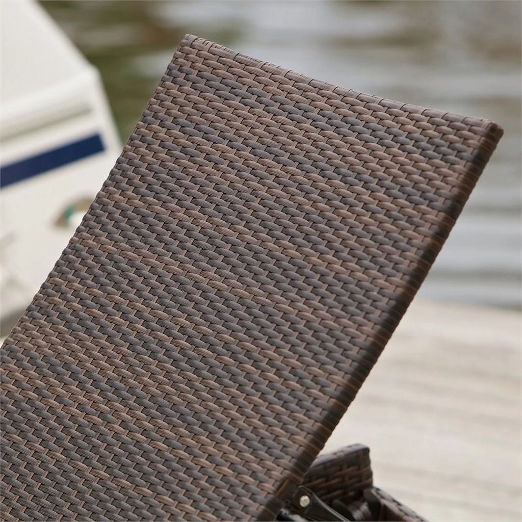 Brown Wicker Adjustable Chaise Lounge G959