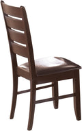 Slat Back Side Chairs Cappuccino and Black Set of 2 Z58394