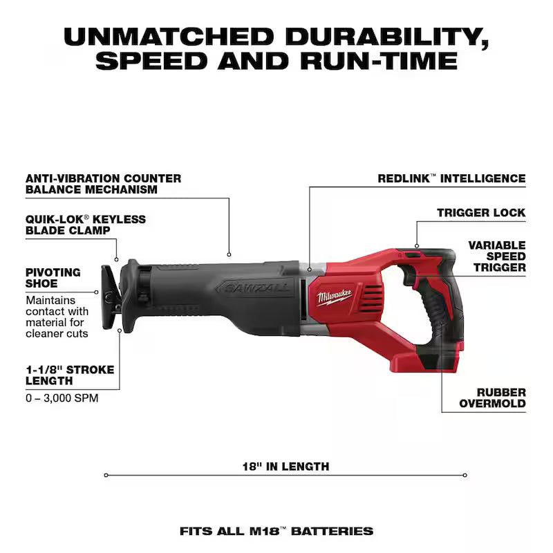 18-V Lithium-Ion Brushless Cordless 1/4 in. Hex Impact Driver Kit with Reciprocating Saw K5513