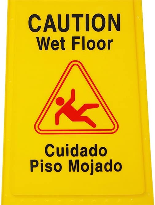10 Pack Double Sided Yellow Wet Floor Sign C95646