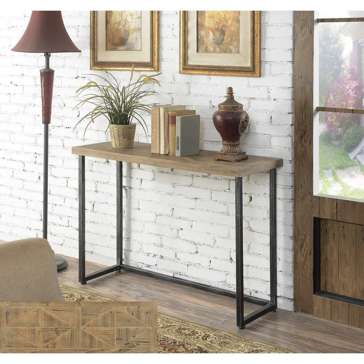 Black and Natural Console Table C32230