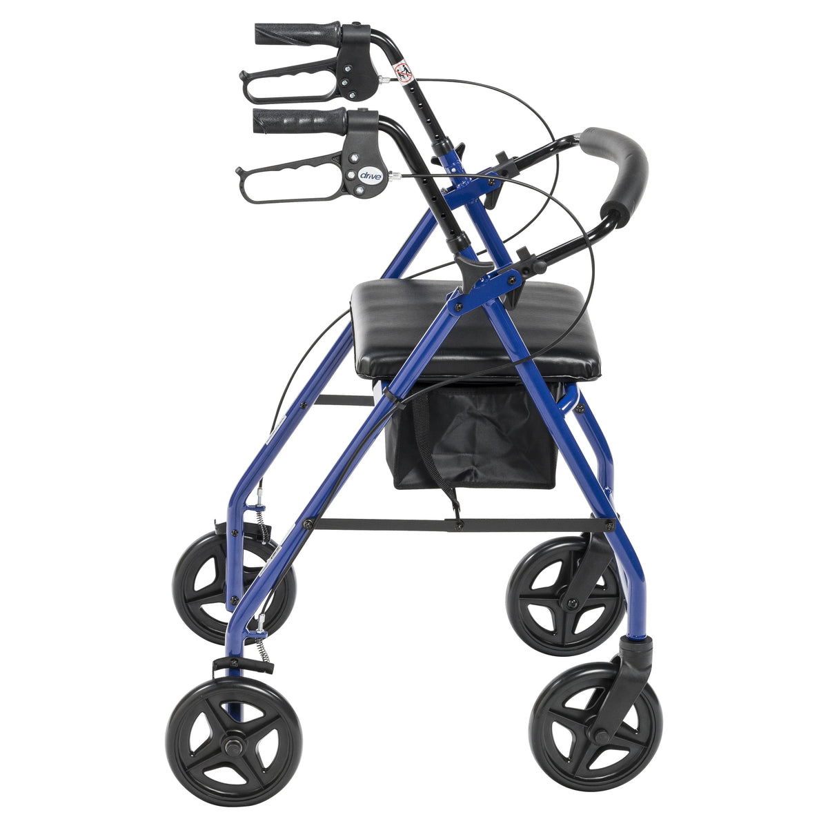 Blue Aluminum Rollator Rolling Walker with Padded Seat R291