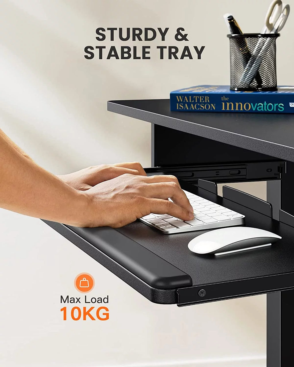48x24 Inches Adjustable Height Electric Standing Desk with Keyboard Tray F9547