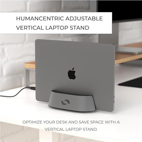 Black Aluminum Adjustable Vertical Laptop Stand T999102