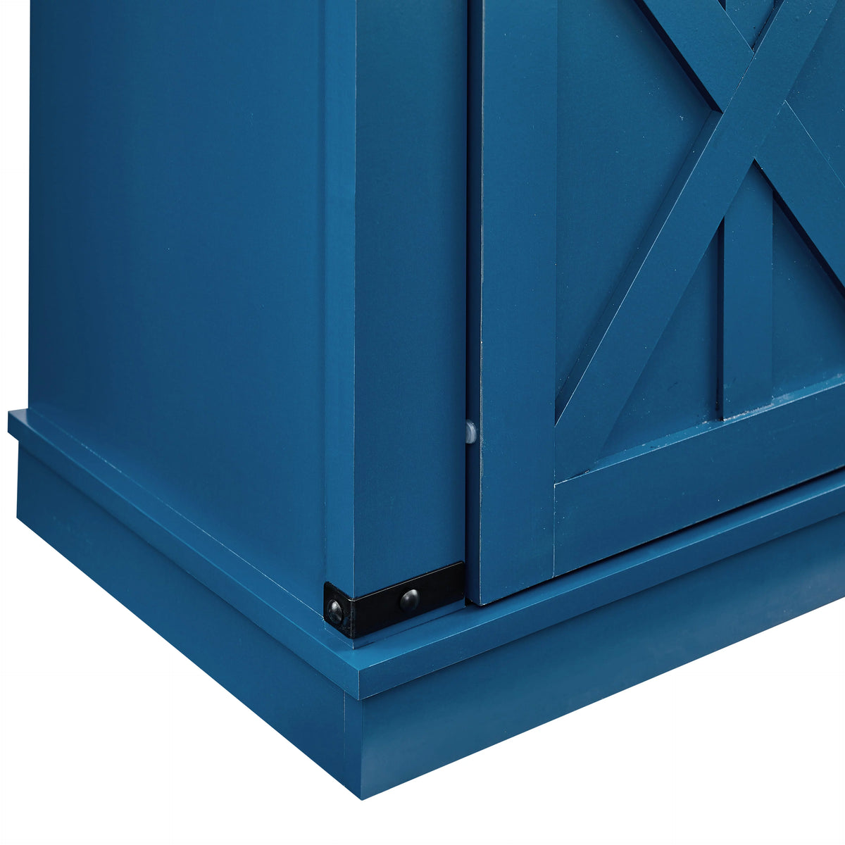 Navy Blue Wood Buffet Cabinet with Barn Door W15271
