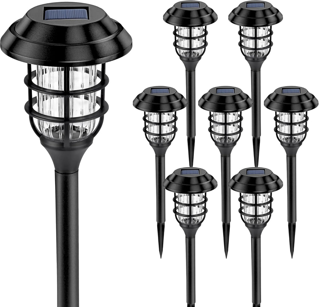 8 Pack Solar Powered LED Pathway Lights C132625