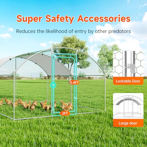 Large Metal Chicken Coop with Anti-UV Cover R3444