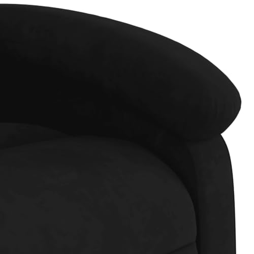 Black Velvet Massage Recliner Chair with Adjustable Footrest and Headrest Q9802