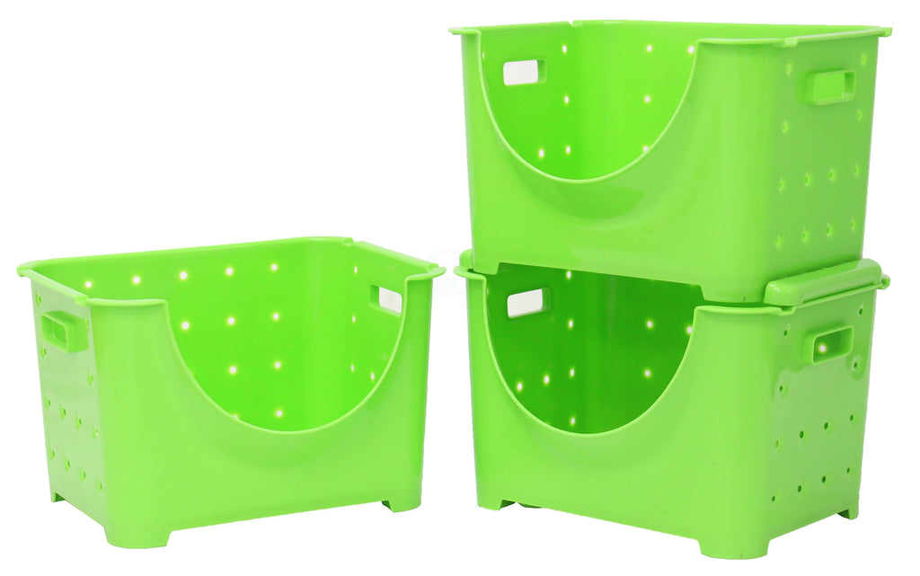 Plastic Stackable Storage Containers Set of 3 Z80021
