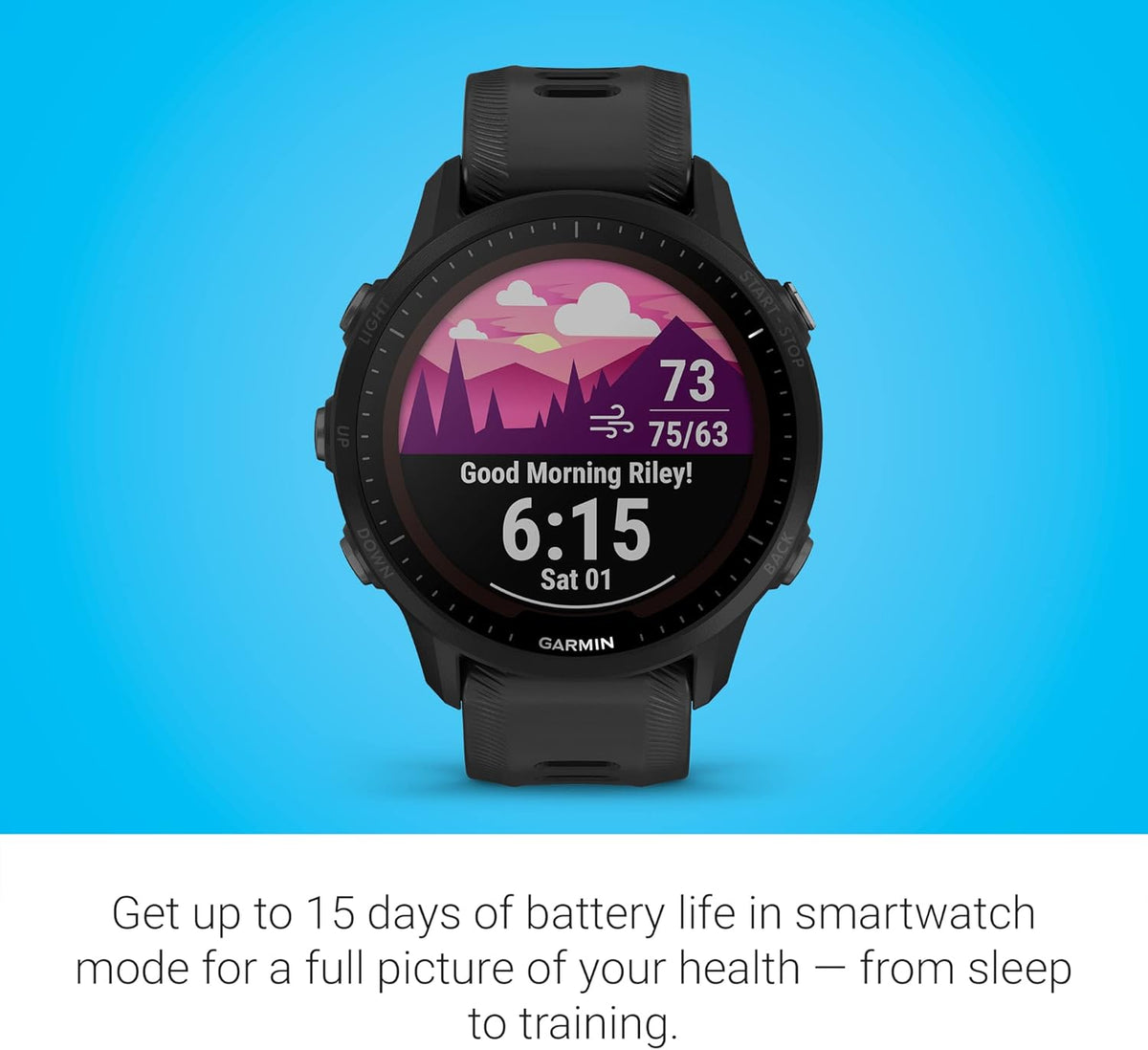 Black GPS Running Smartwatch (Renewed) V43589