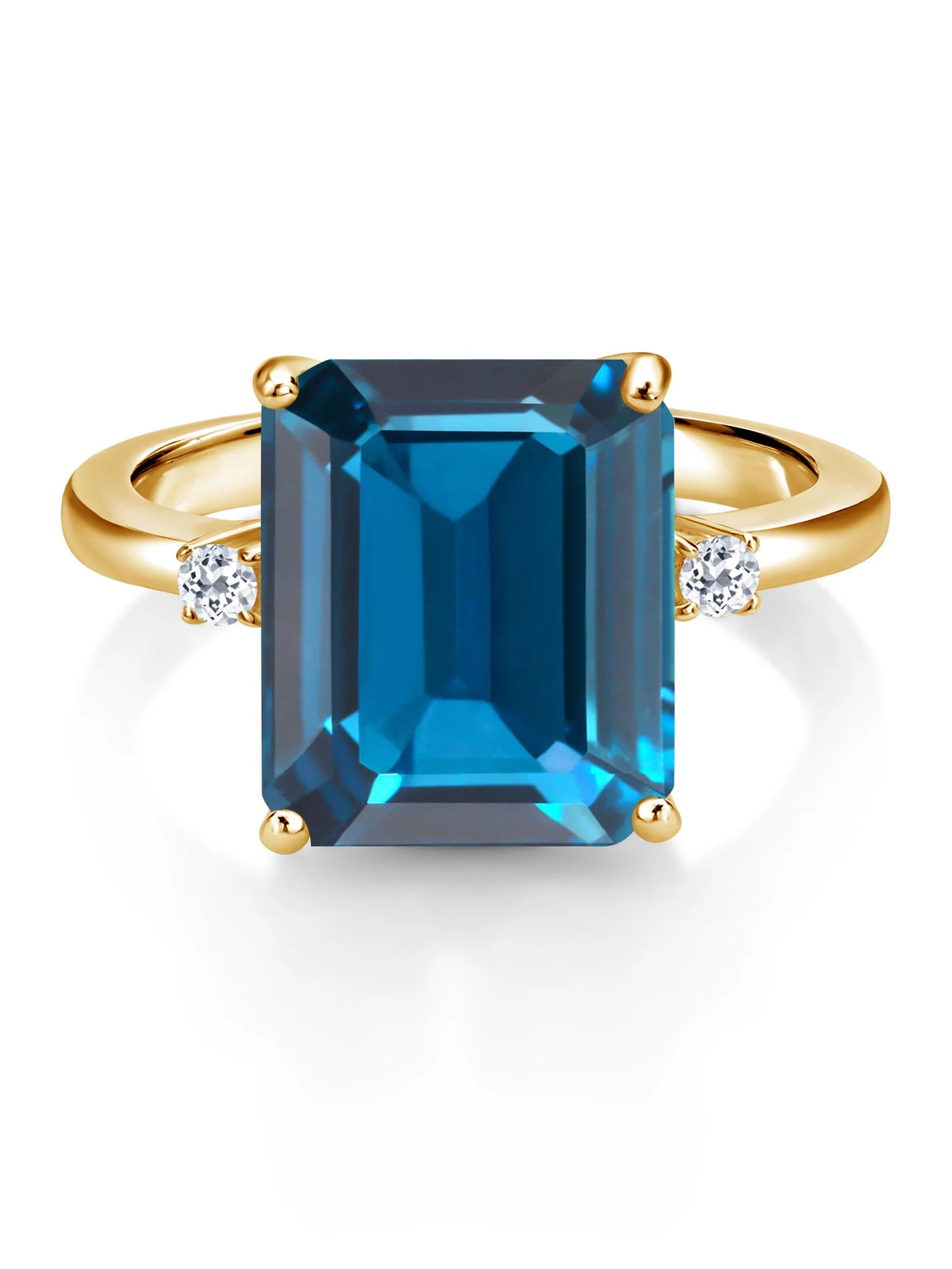 18K Yellow Gold Plated Silver London Blue Topaz Engagement Ring H33994