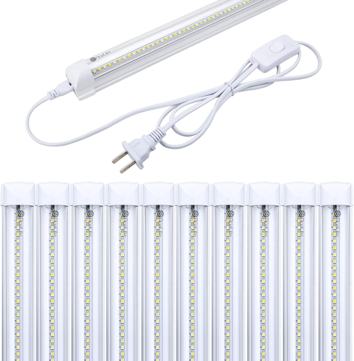 LED T5 Integrated Single Fixture, 4FT, 20W, 2200lm, 3CCT, 10 Pack U9618
