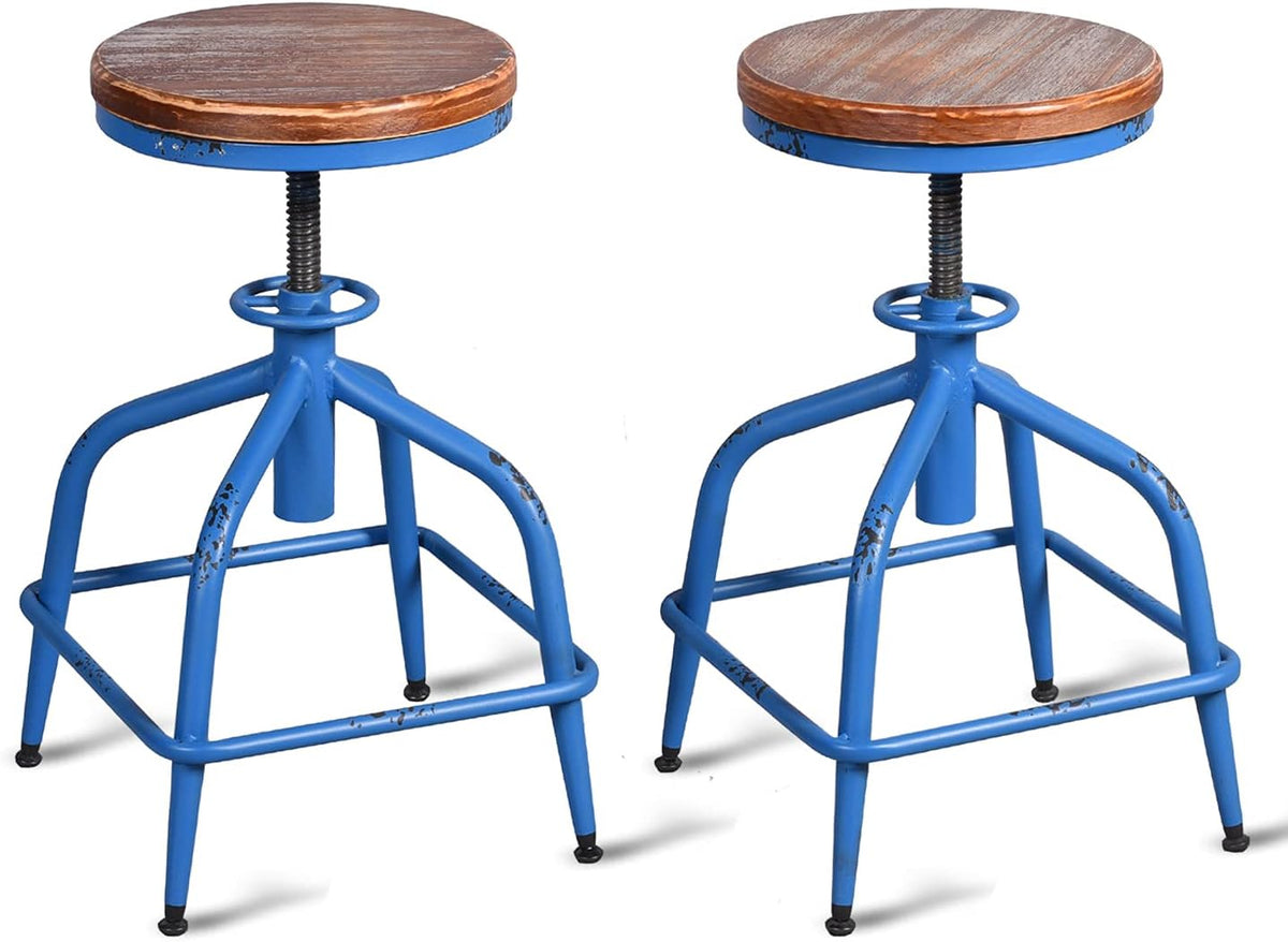 Black Metal Bar Stool Set of 2 P248